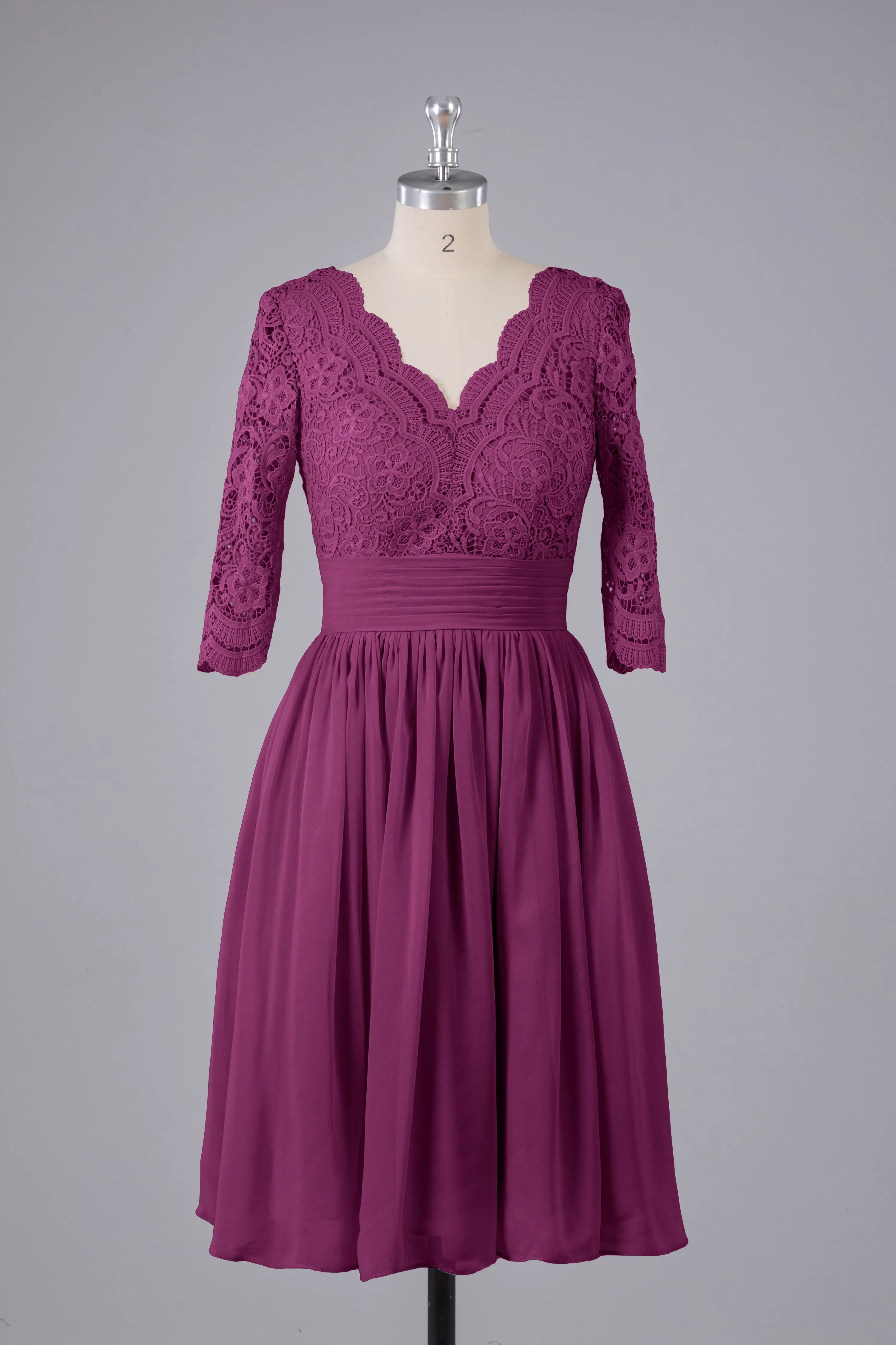 V-Back Knee Length  Bridesmaid Dresses
