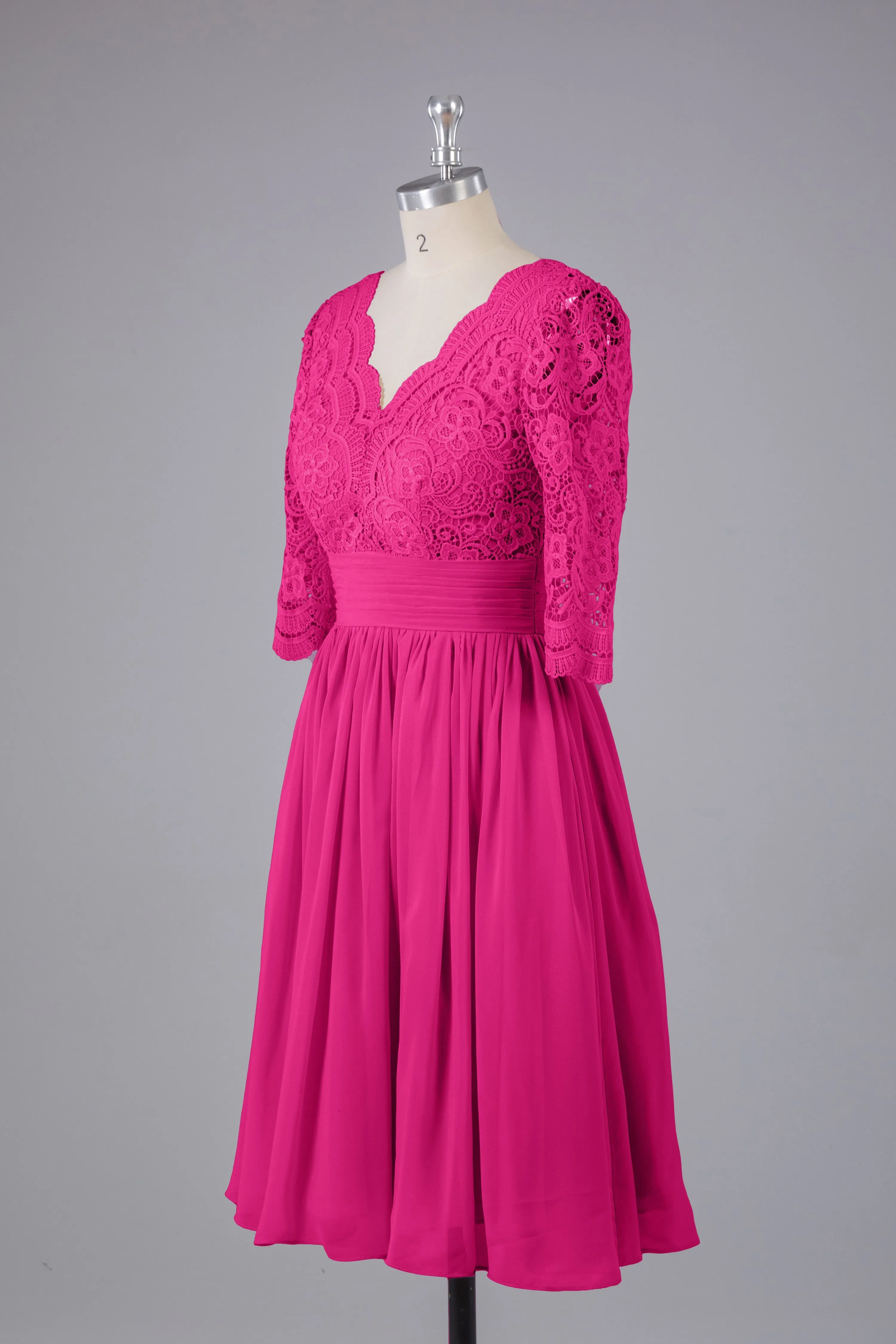V-Back Knee Length  Bridesmaid Dresses