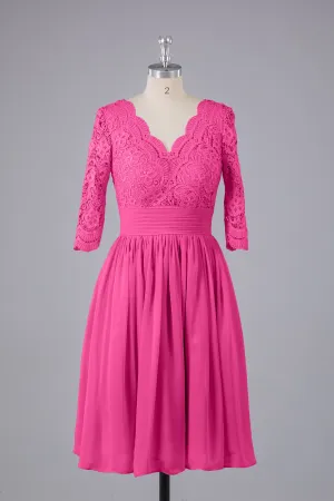 V-Back Knee Length  Bridesmaid Dresses