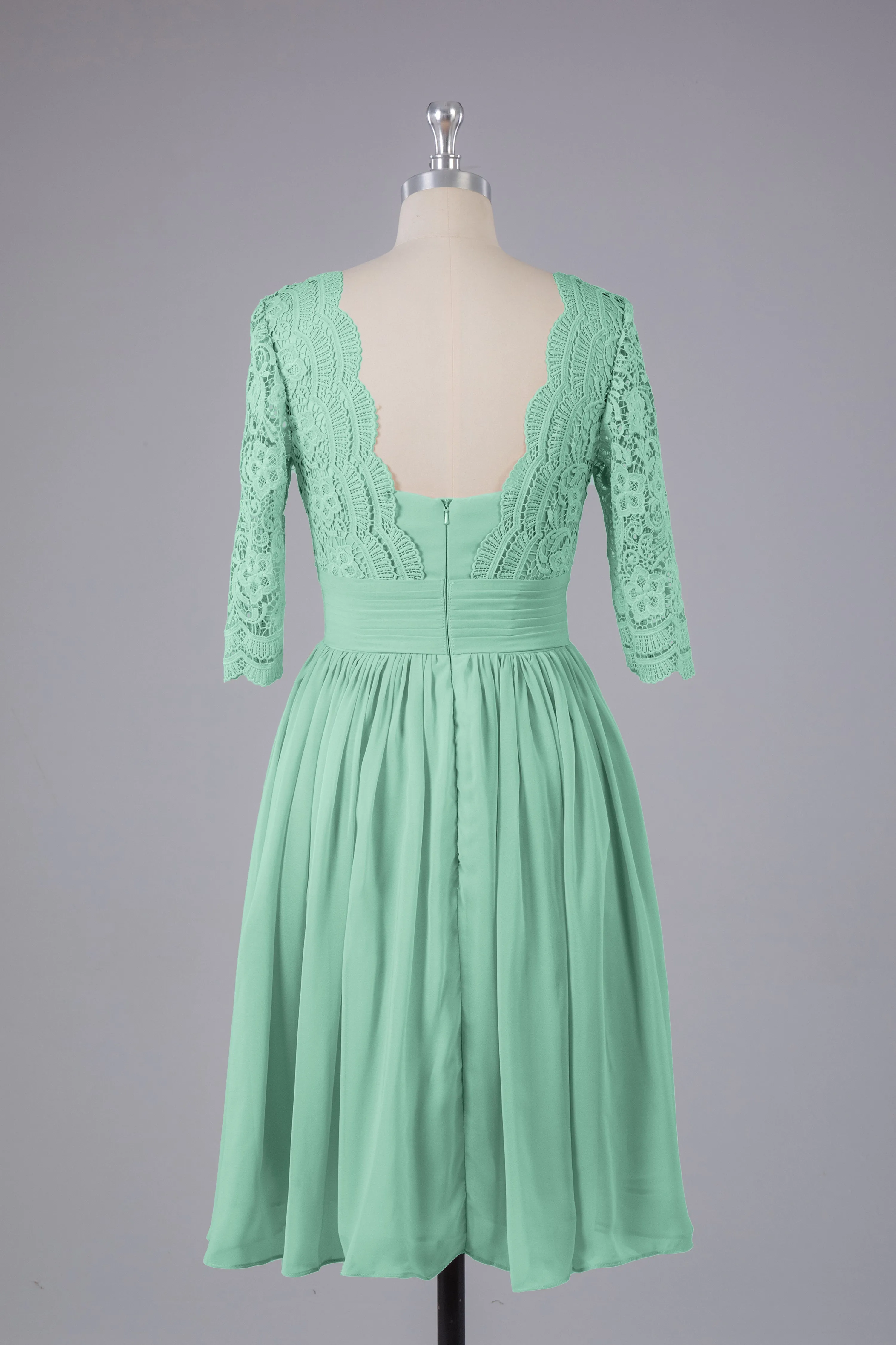 V-Back Knee Length  Bridesmaid Dresses