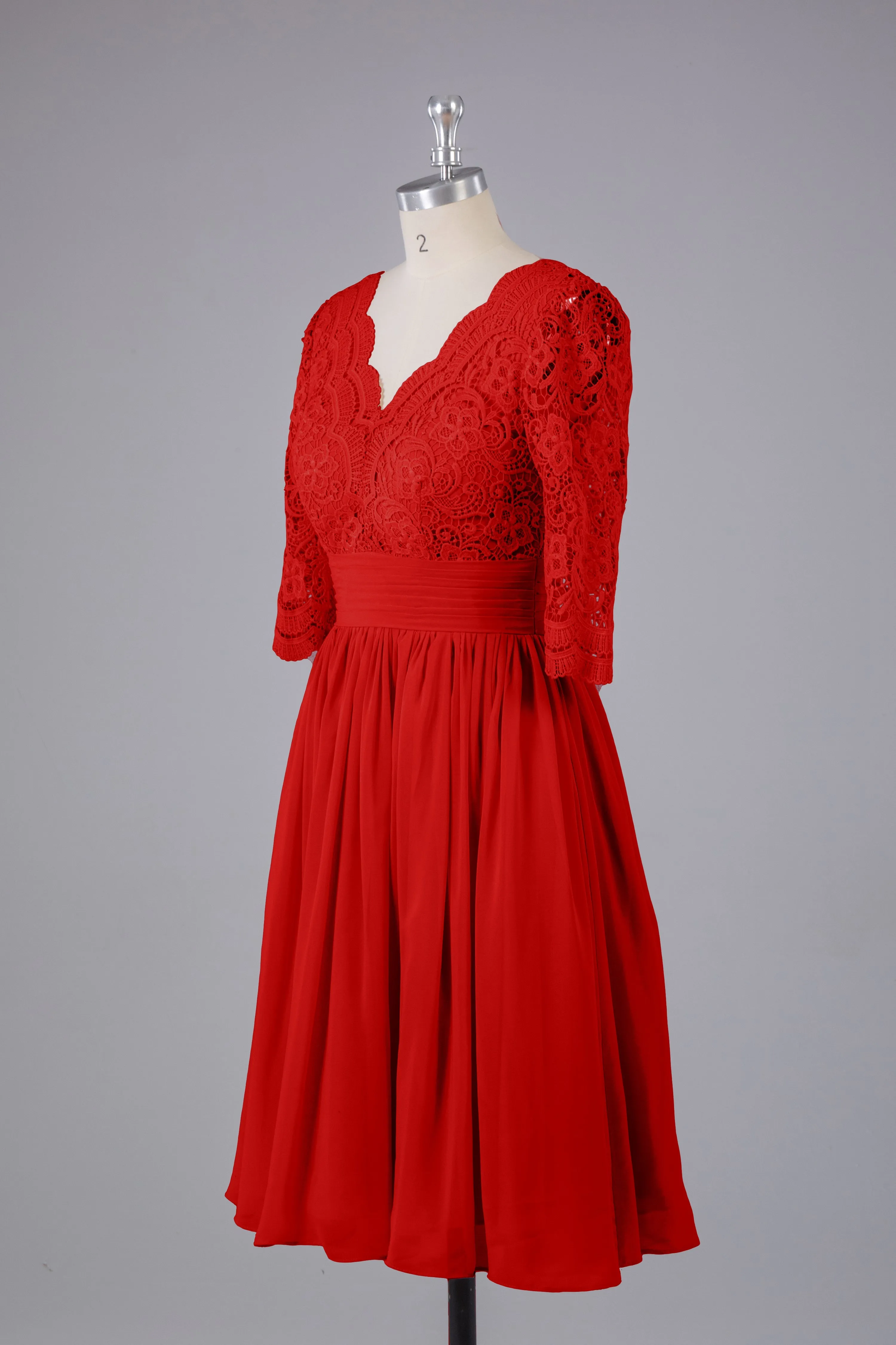 V-Back Knee Length  Bridesmaid Dresses