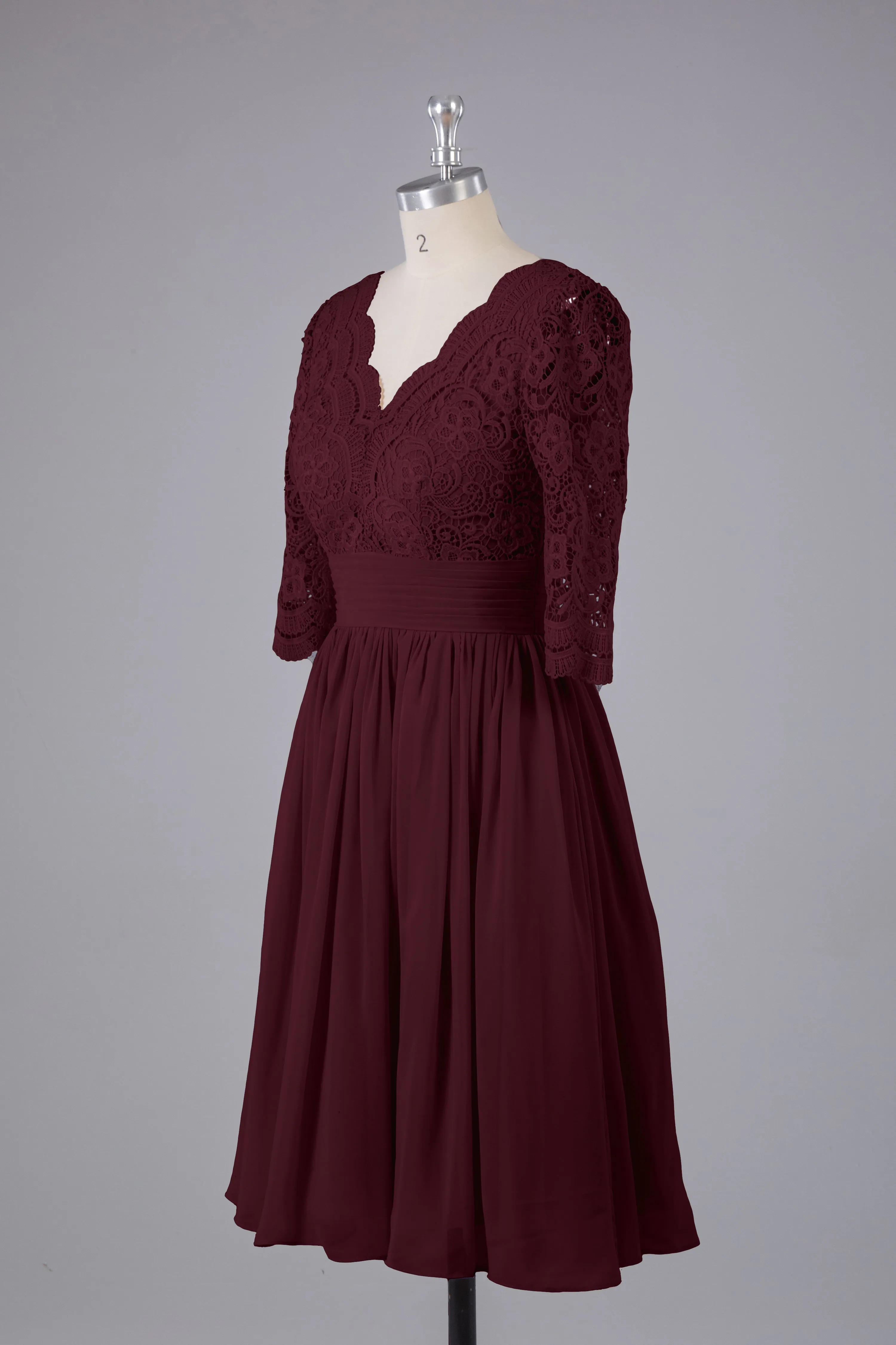 V-Back Knee Length  Bridesmaid Dresses