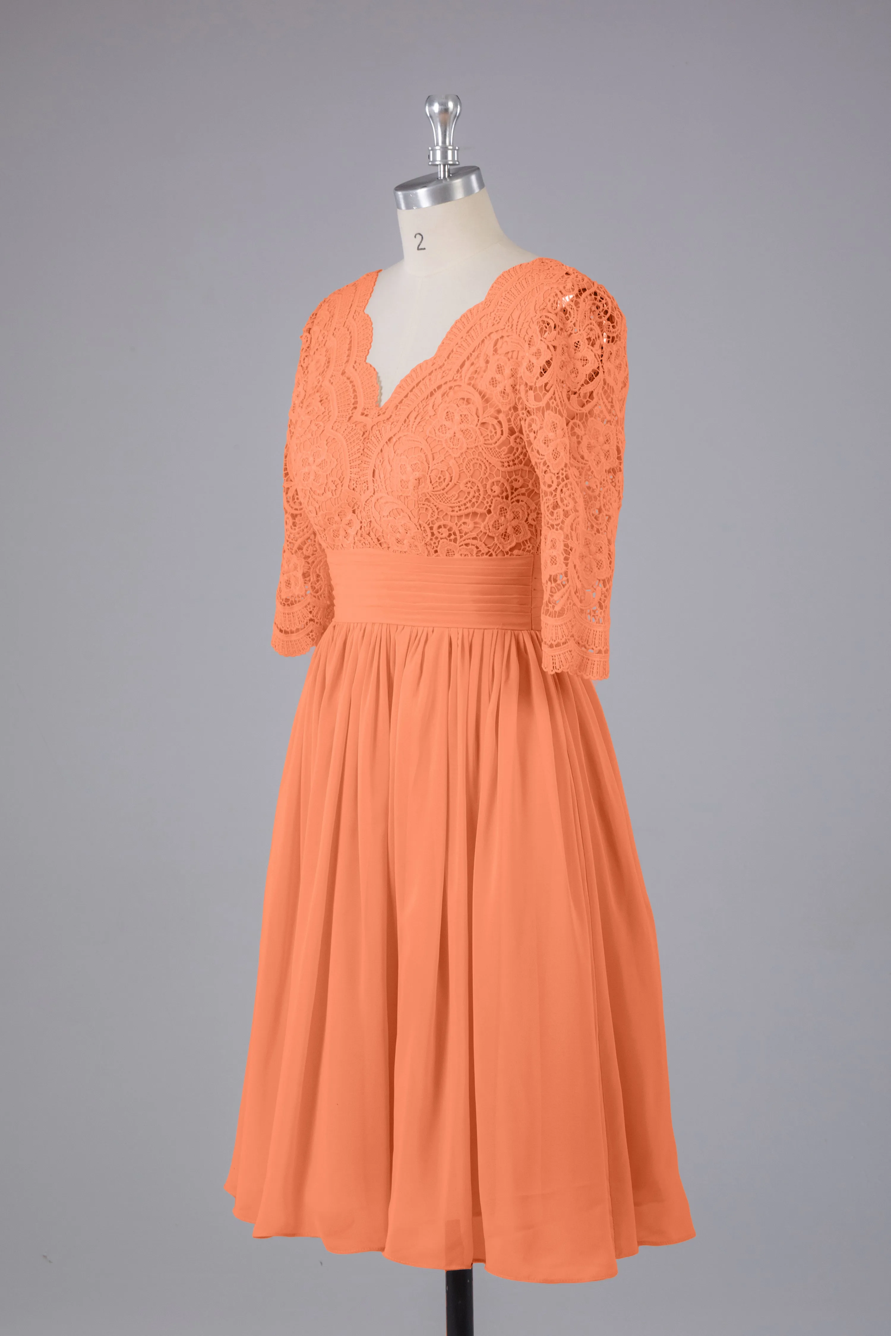 V-Back Knee Length  Bridesmaid Dresses