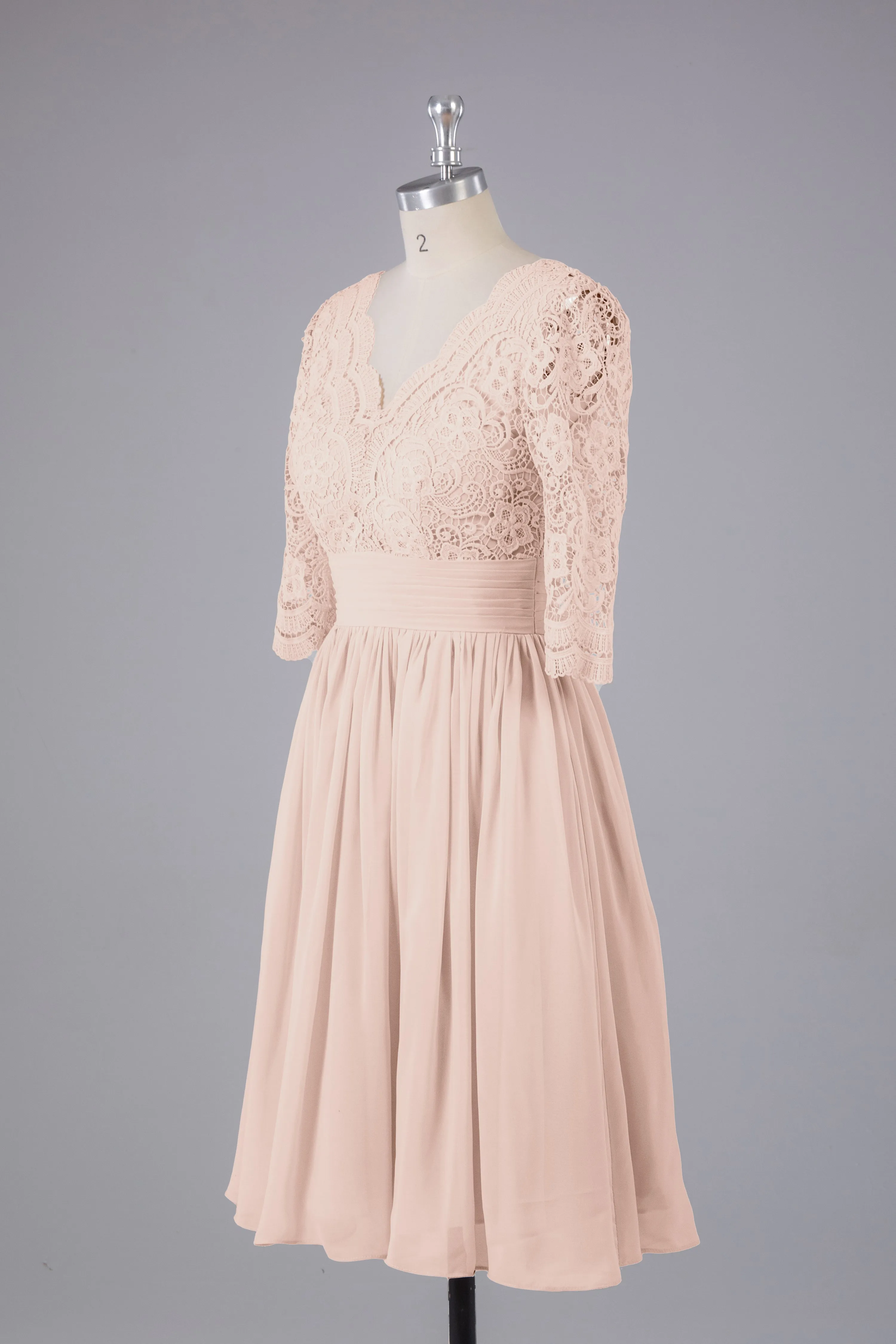 V-Back Knee Length  Bridesmaid Dresses