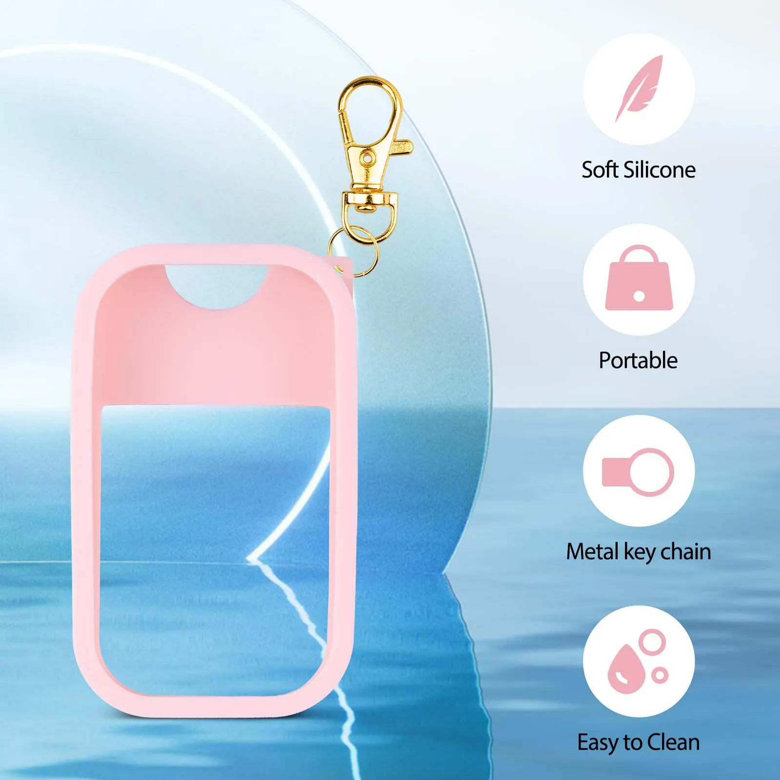 VANEST Silicone Case Compatible with Touchland Hand Sanitizer Spray, Protective Case with Keychain for Power Mist and Glow Mist 1 fl oz, Hand Sanitizer Spray Accessory (Colourful 1, 3 Pack)