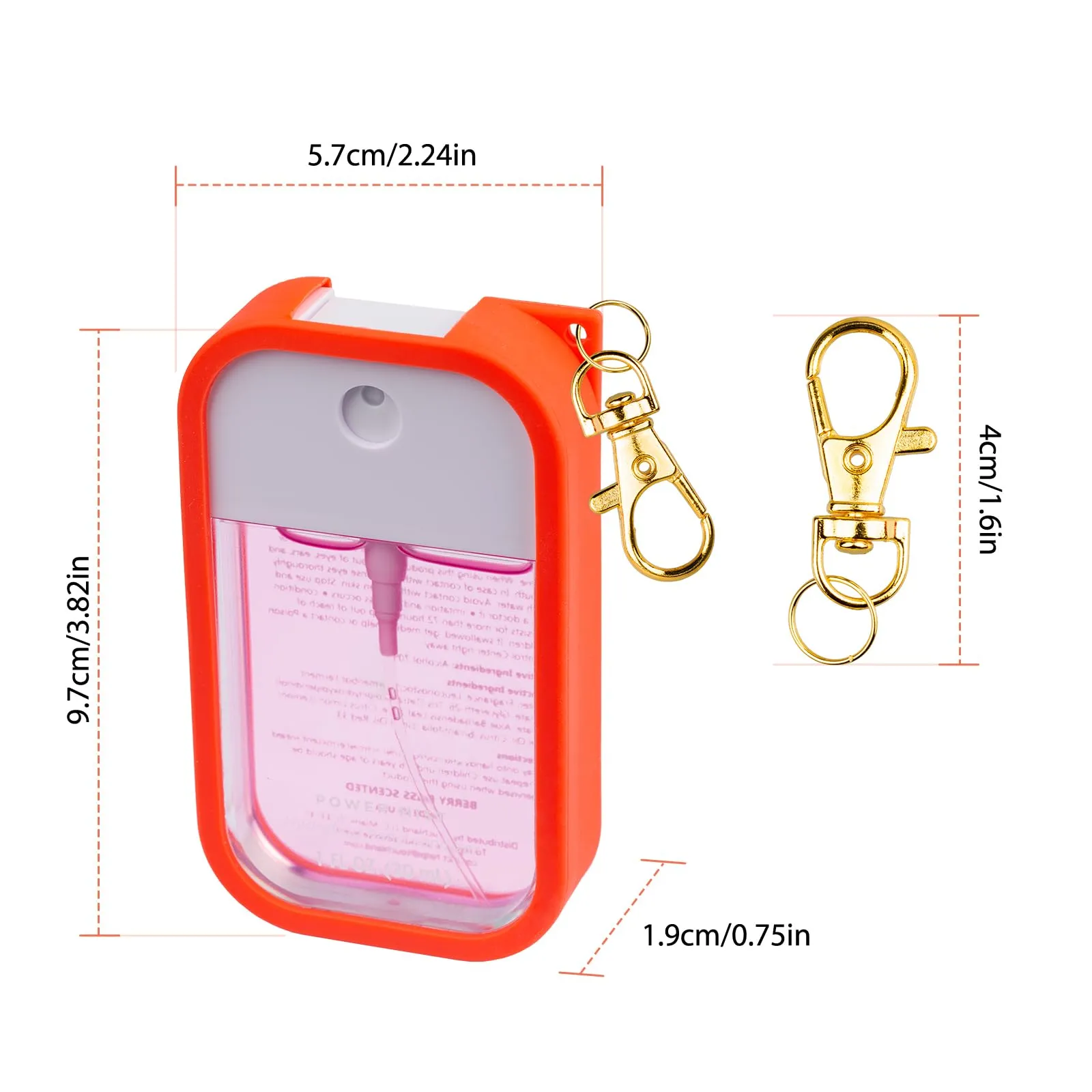 VANEST Silicone Case Compatible with Touchland Hand Sanitizer Spray, Protective Case with Keychain for Power Mist and Glow Mist 1 fl oz, Hand Sanitizer Spray Accessory (Colourful 1, 3 Pack)