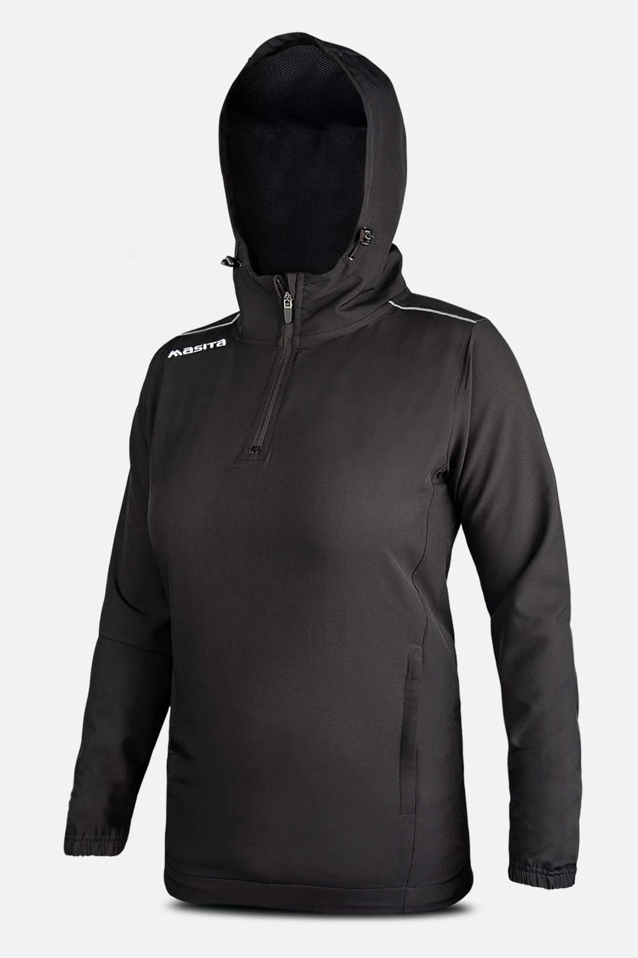 Vermont Hooded Pullover Half Zip Black/Silver