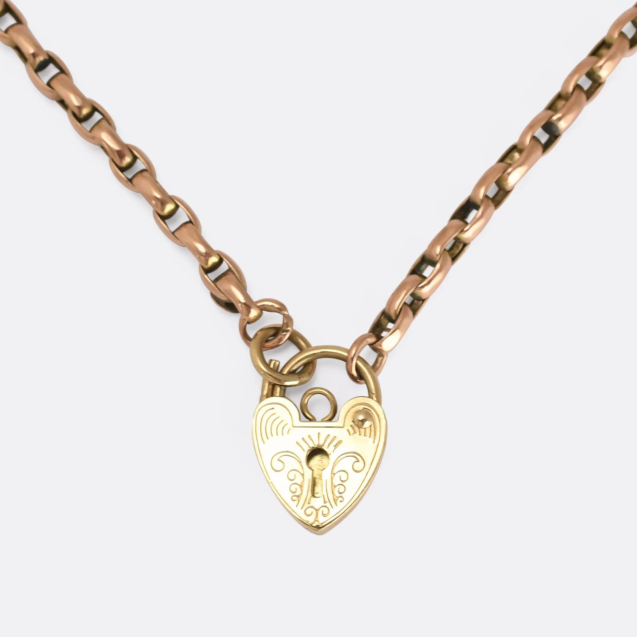 Victorian Chain Necklace with Heart Padlock