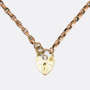 Victorian Chain Necklace with Heart Padlock