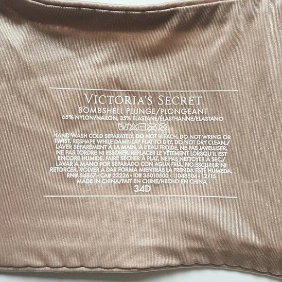 Victoria's Secret Bombshell Plunge Bra 34D Nude