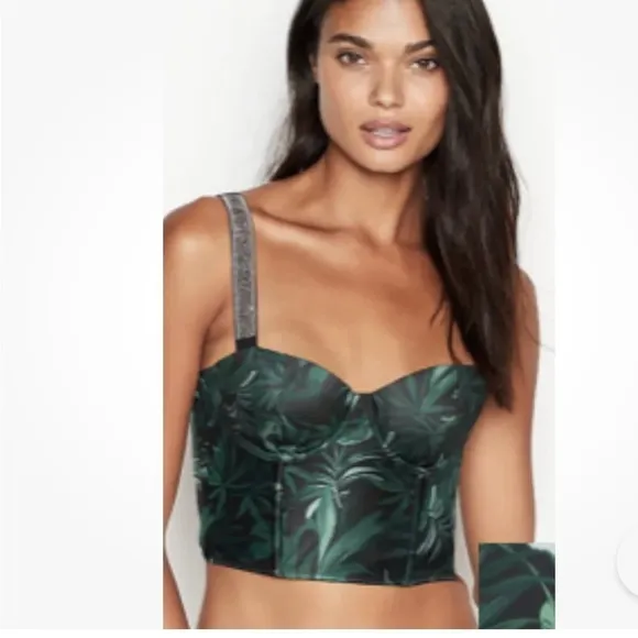 Victoria's Secret Size 36 D VERY SEXY Lightly Lined Shine Strap Bra Top Tropical
