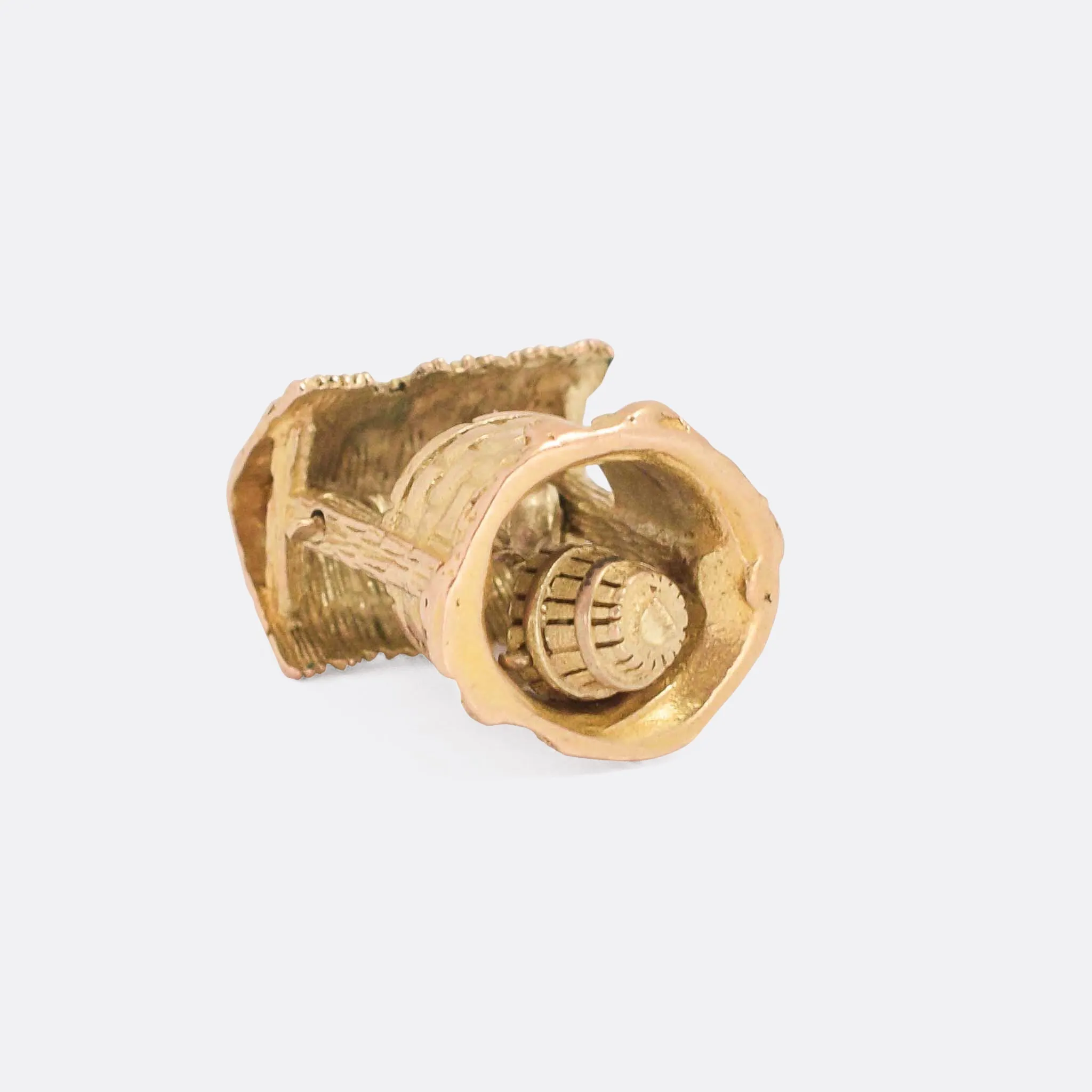Vintage Gold Wishing Well Charm Pendant