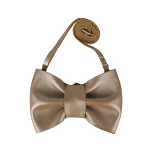 Viona Purse | Bow | Clay Metallic Leather