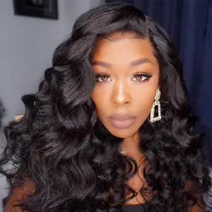 Wavymy Loose Wave Human Hair Weave 4 Bundles with 5x5 Lace Closure