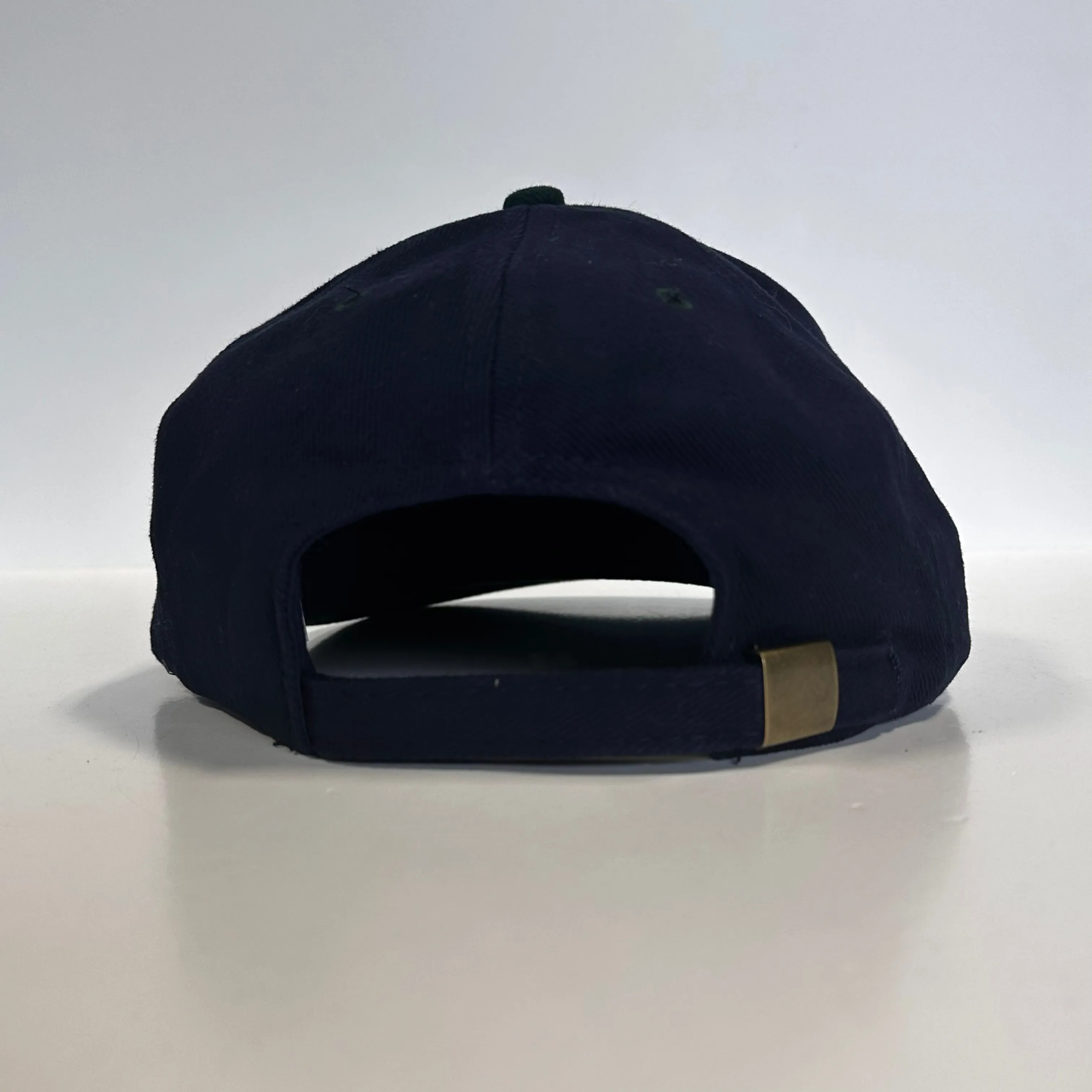 WILL WORK FOR Vintage Mid Crown Navy Blue Strapback Funny Cap Hat Custom Embroidered