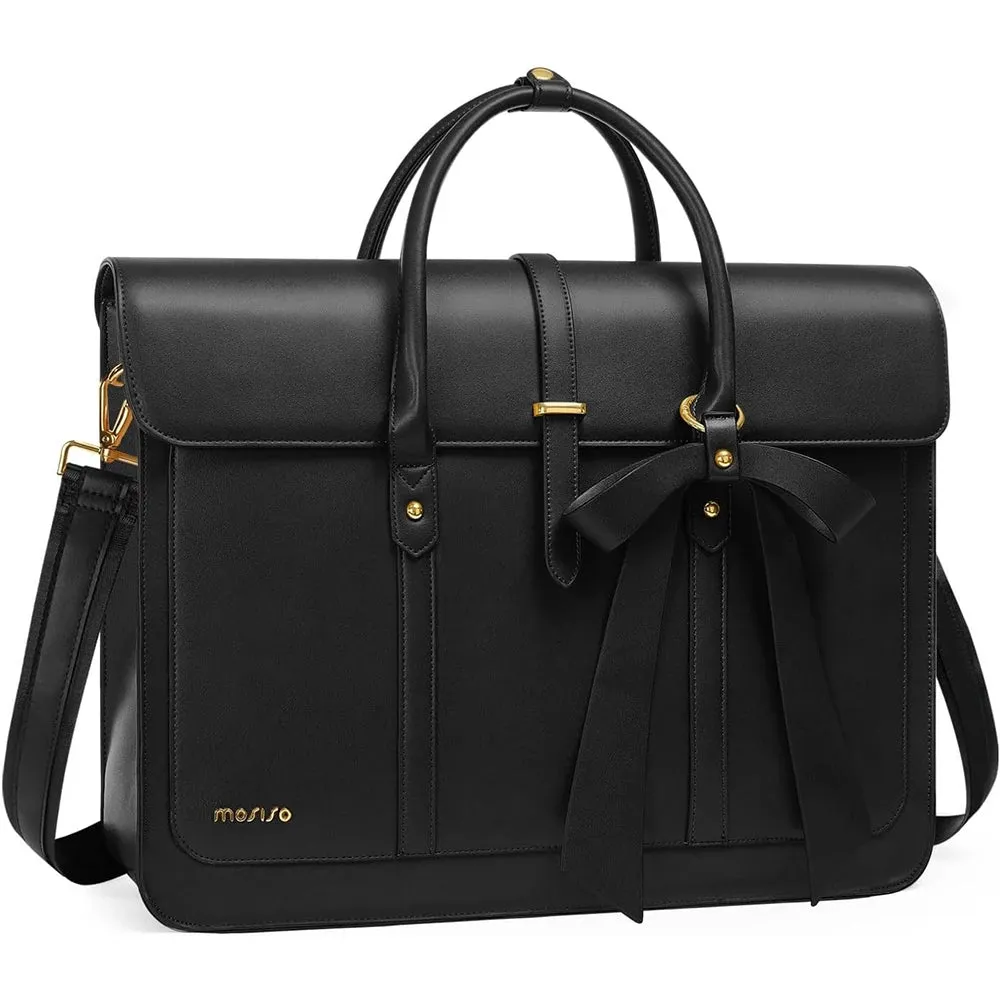 Women's 13 14 15 16 inch PU Leather Tote Bag Casual  Shoulder Briefcase