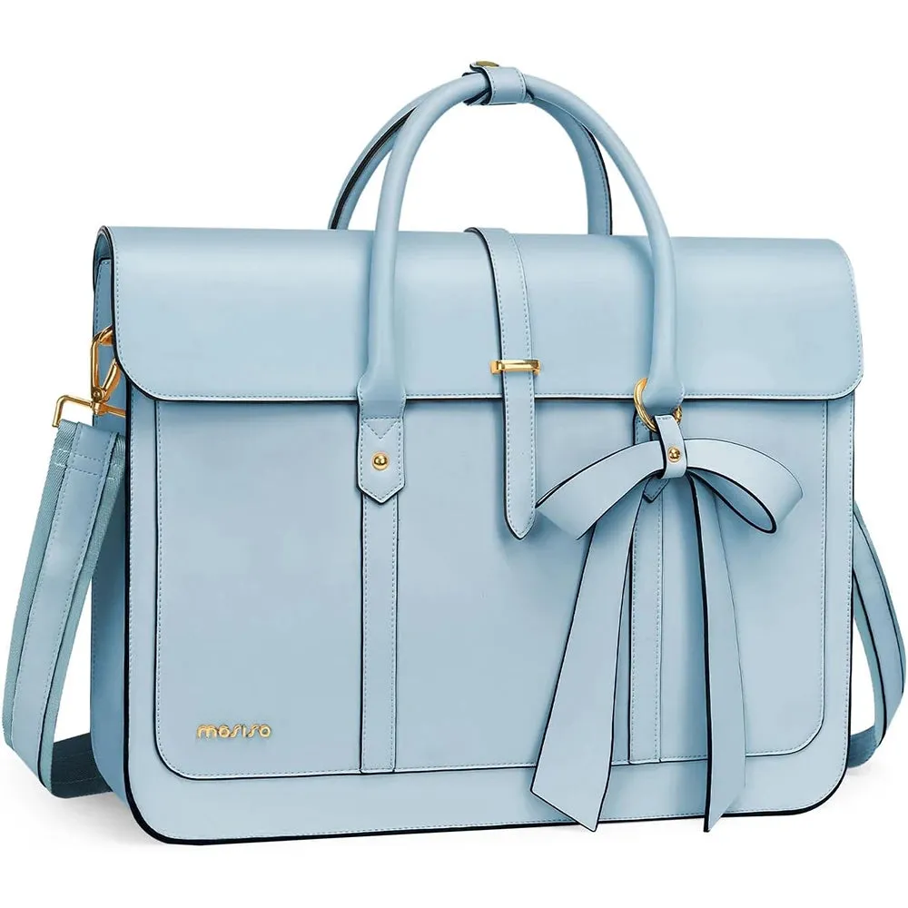 Women's 13 14 15 16 inch PU Leather Tote Bag Casual  Shoulder Briefcase