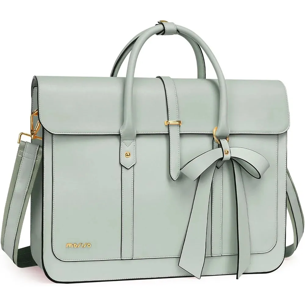 Women's 13 14 15 16 inch PU Leather Tote Bag Casual  Shoulder Briefcase