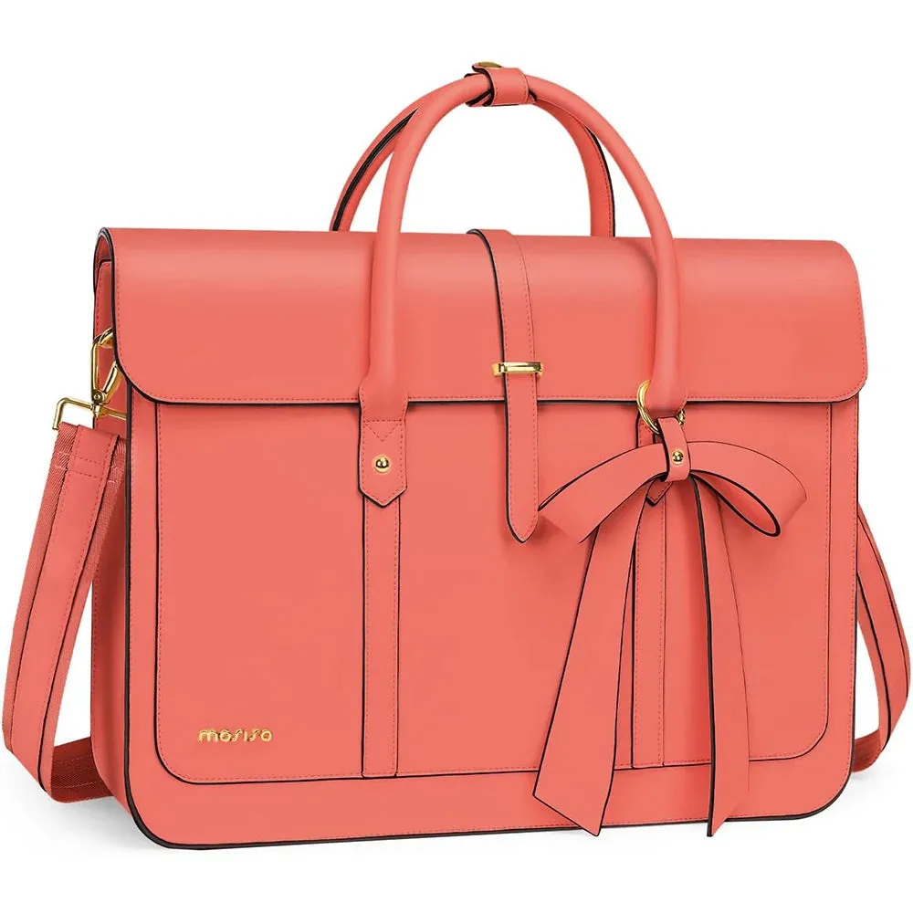 Women's 13 14 15 16 inch PU Leather Tote Bag Casual  Shoulder Briefcase