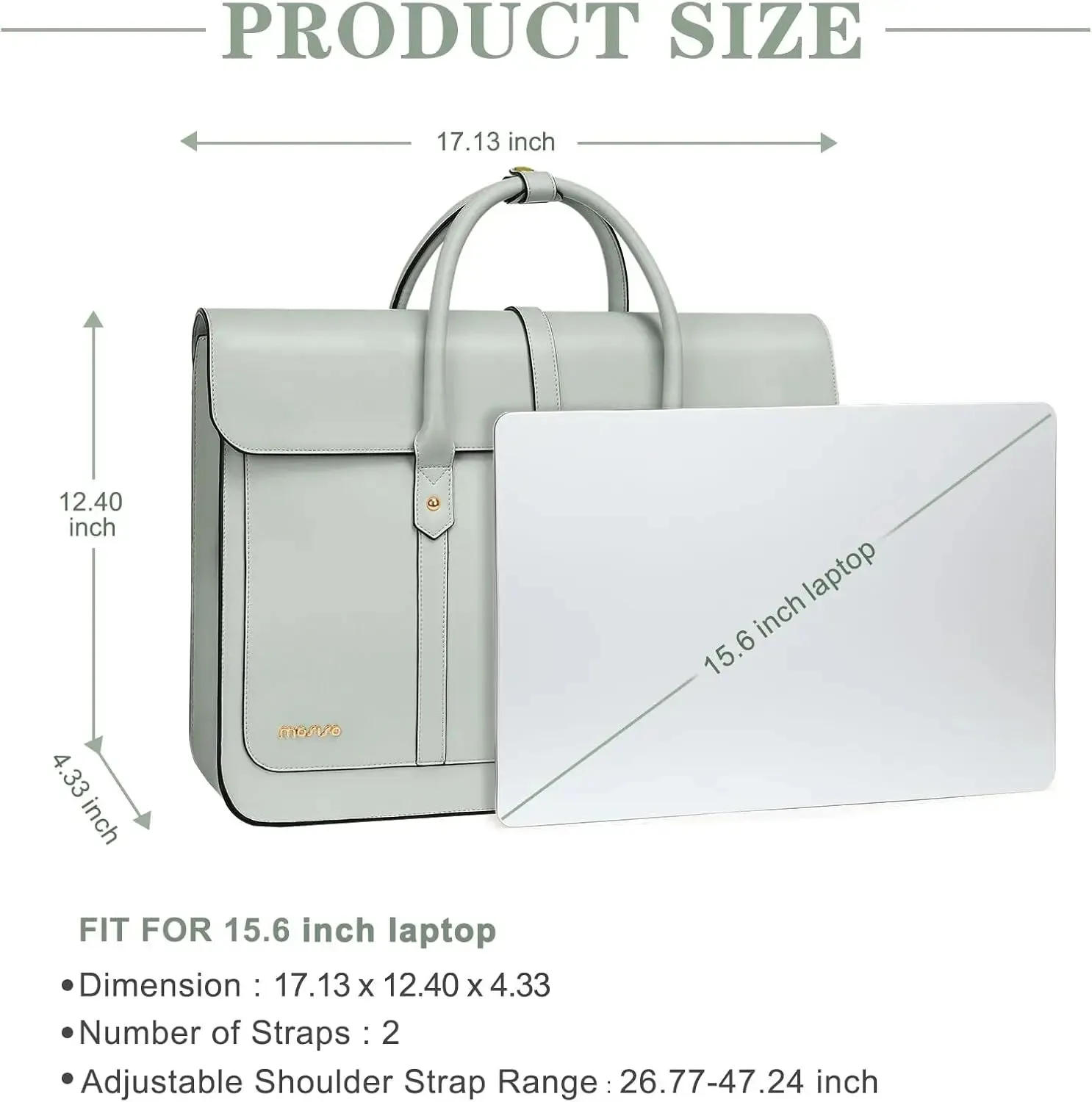 Women's 13 14 15 16 inch PU Leather Tote Bag Casual  Shoulder Briefcase