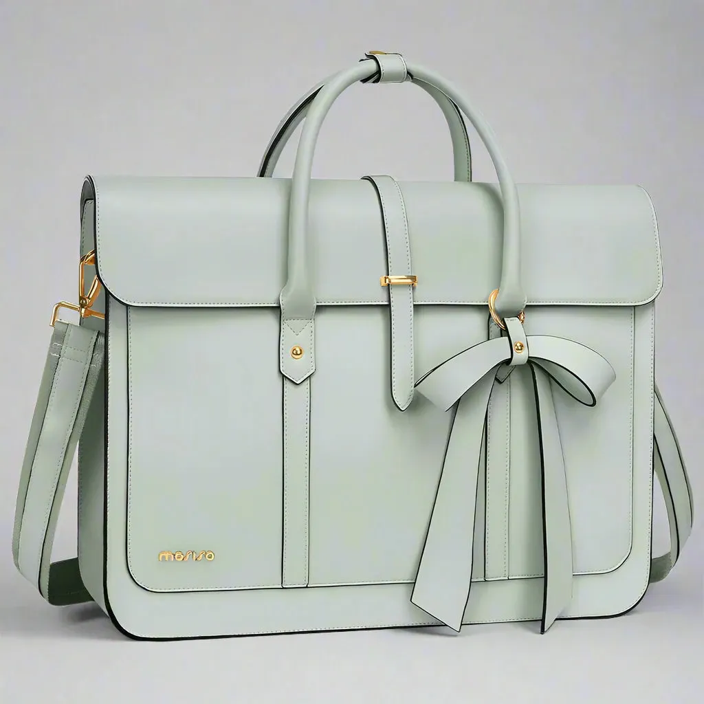 Women's 13 14 15 16 inch PU Leather Tote Bag Casual  Shoulder Briefcase