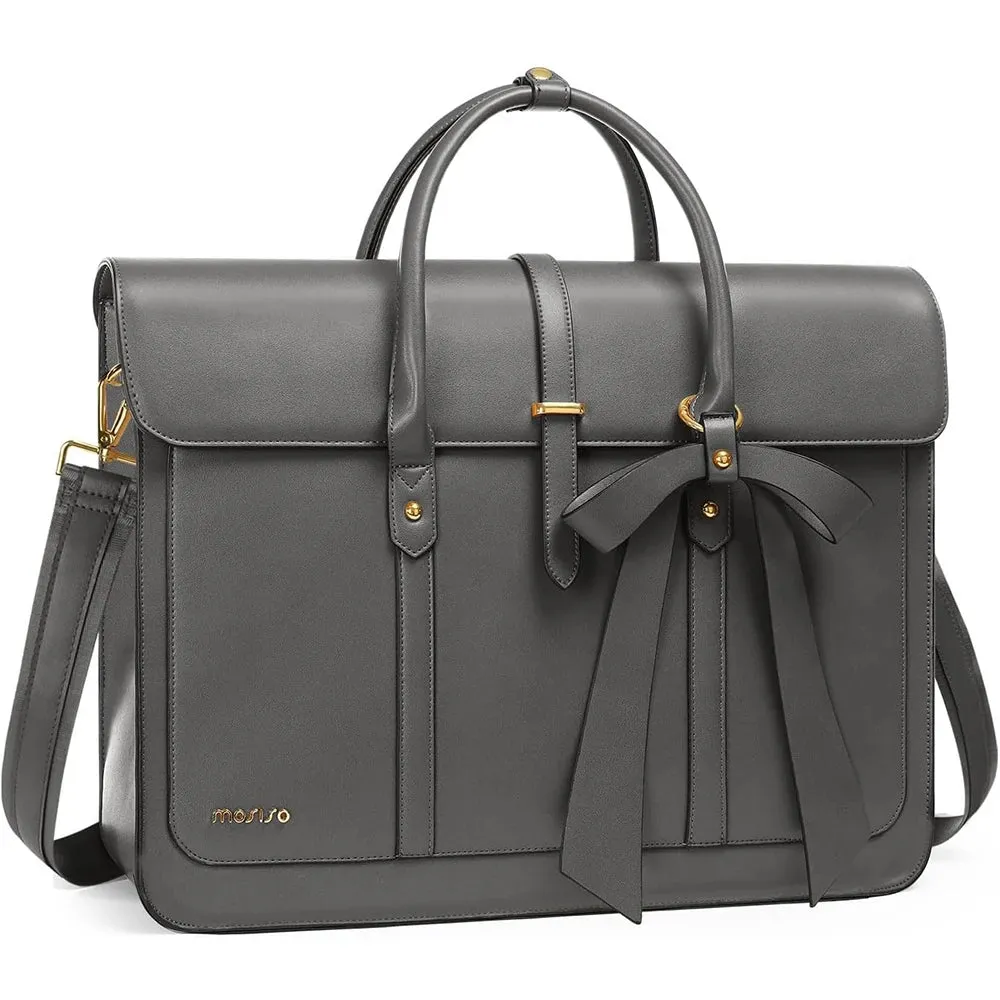 Women's 13 14 15 16 inch PU Leather Tote Bag Casual  Shoulder Briefcase