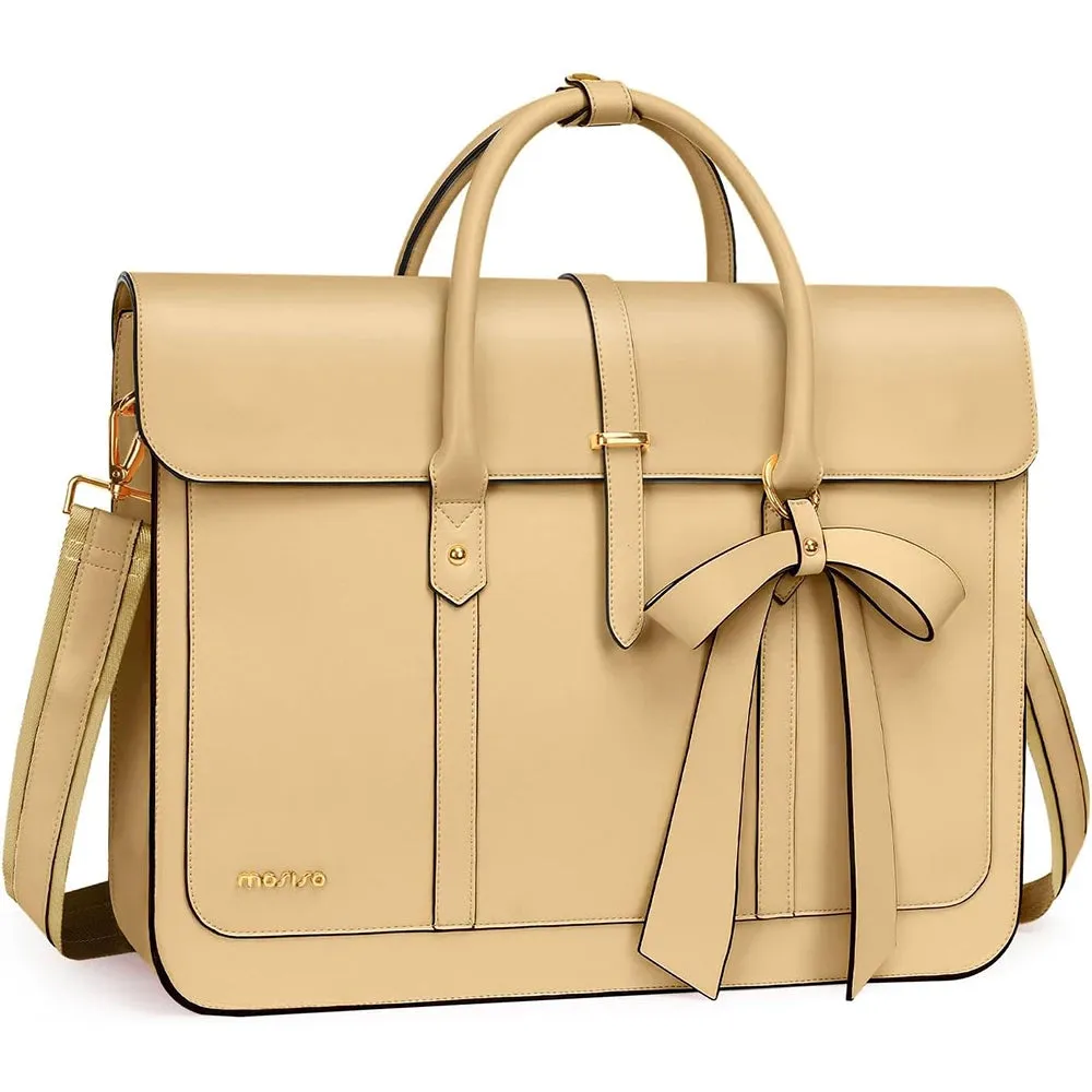Women's 13 14 15 16 inch PU Leather Tote Bag Casual  Shoulder Briefcase