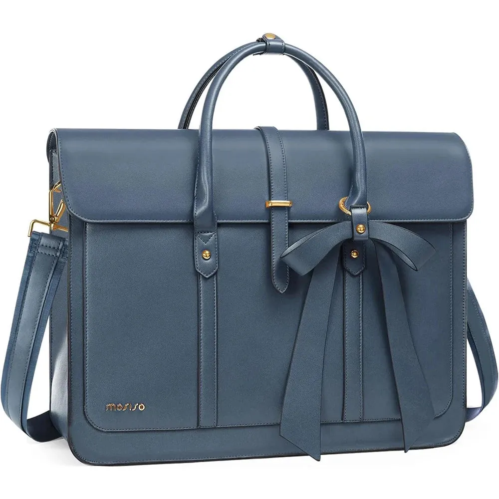 Women's 13 14 15 16 inch PU Leather Tote Bag Casual  Shoulder Briefcase