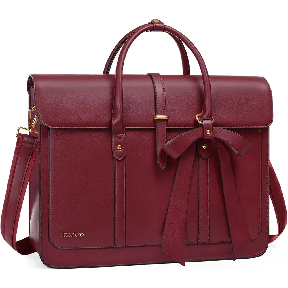 Women's 13 14 15 16 inch PU Leather Tote Bag Casual  Shoulder Briefcase