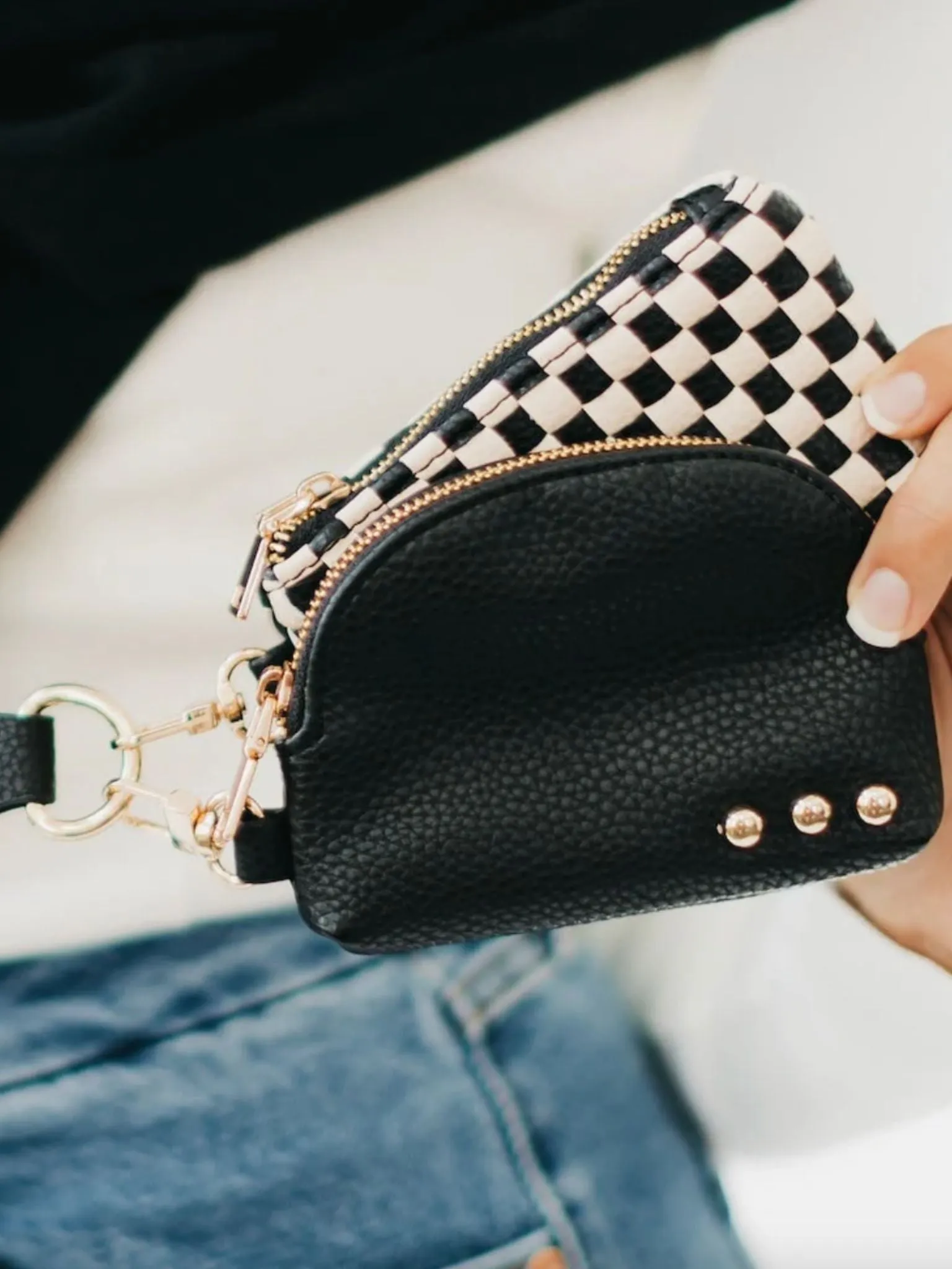 Wonderlust Woven Dual Pouch Wristlet