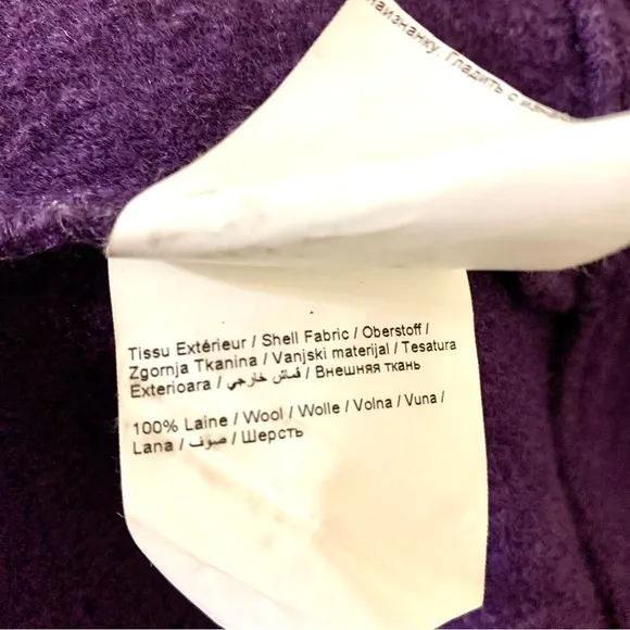 Xanaka 100% Wool Ruffled Shawl Cardigan/Sweater - Purple - Size 8