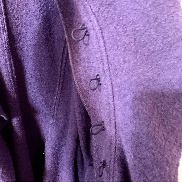 Xanaka 100% Wool Ruffled Shawl Cardigan/Sweater - Purple - Size 8
